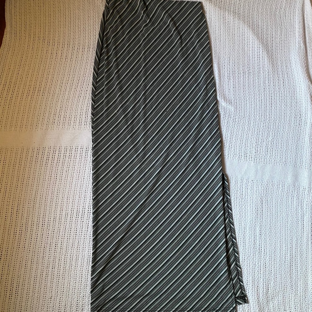 Striped Maxi Skirt with small slit on side